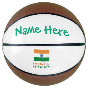 Personalisierte indische Flagge Basketball