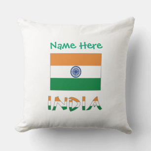 Personalisierte indische Flagge Quadrat Kissen