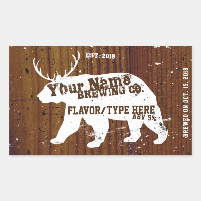 Personalisierte, individuell anpassbare Homebrew-L Rechteckiger Aufkleber (Vorderseite)