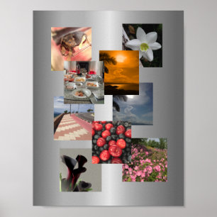 Personalisierte individuelle 9-Foto-Collage Poster