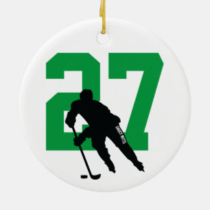Personalisierte individuelle Hockey-Spielernummer  Keramik Ornament