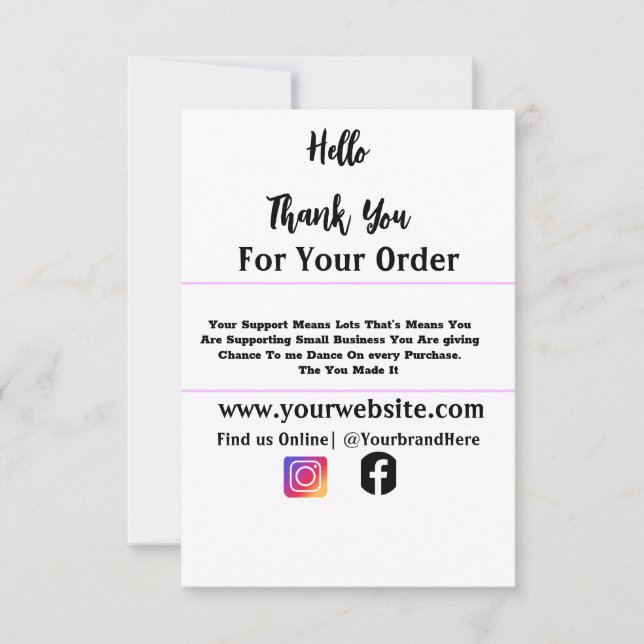 Personalisierte Individuelle Name-Monogramm-Visite Dankeskarte (Vorderseite)