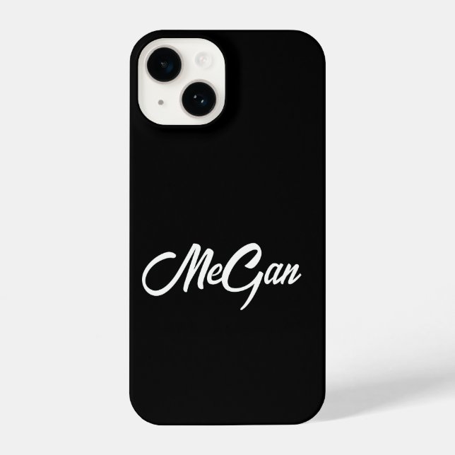 Personalisierte Individuelle Name schwarze Monogra iPhone Hülle (Rückseite)