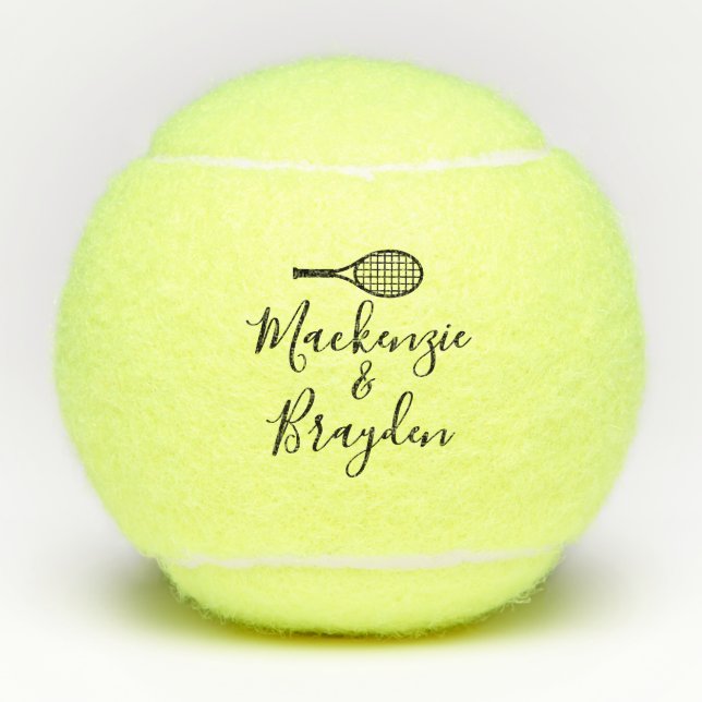 Personalisierte individuelle Name Tennisbälle (Vorderseite)