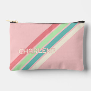 Personalisierte individuelle Retro-gestreifte Schm Zubehörtasche