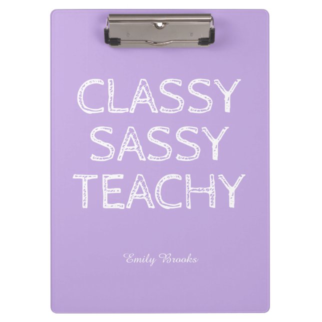 Personalisierte individuelle violette Geschenkidee Klemmbrett (Vorderseite)