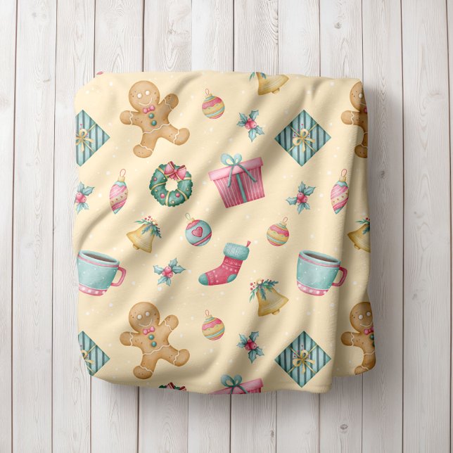 Personalisierte Ingwerbrot-Weihnachts-Fleece-Decke Fleecedecke (Von Creator hochgeladen)
