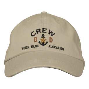 Personalisierte Initial Crew Nautical Star Anchor Bestickte Kappe