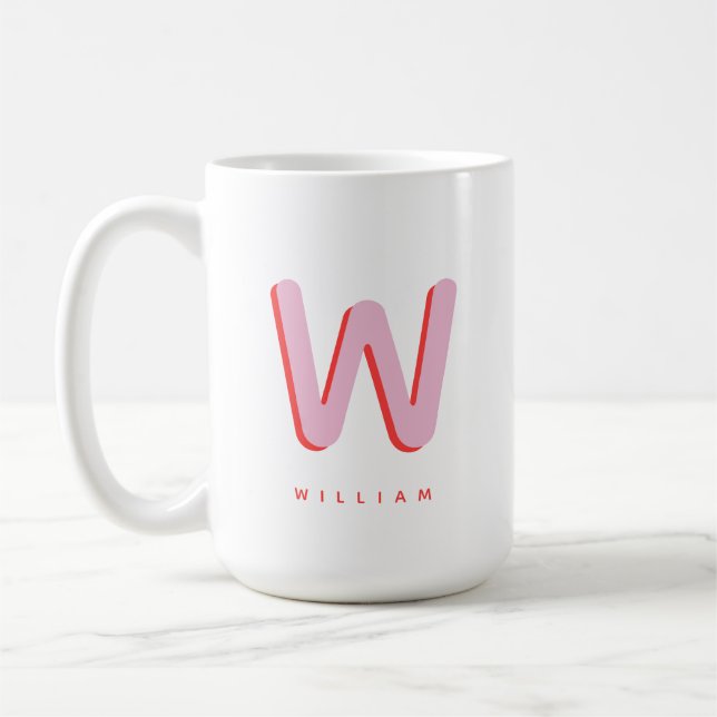 Personalisierte Initiale | Benutzerdefiniertes Nam Kaffeetasse (Links)