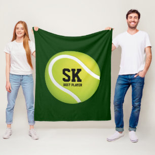 Personalisierte Initialen-grüner Tennis-Ball Fleecedecke