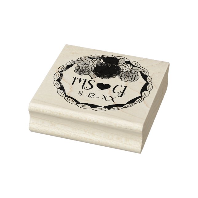 Personalisierte Initialen Hochzeitstorte Briefmark Gummistempel (Stempel)