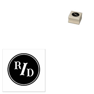 Personalisierte Initialen in Kreiskautschuk-Briefm Gummistempel