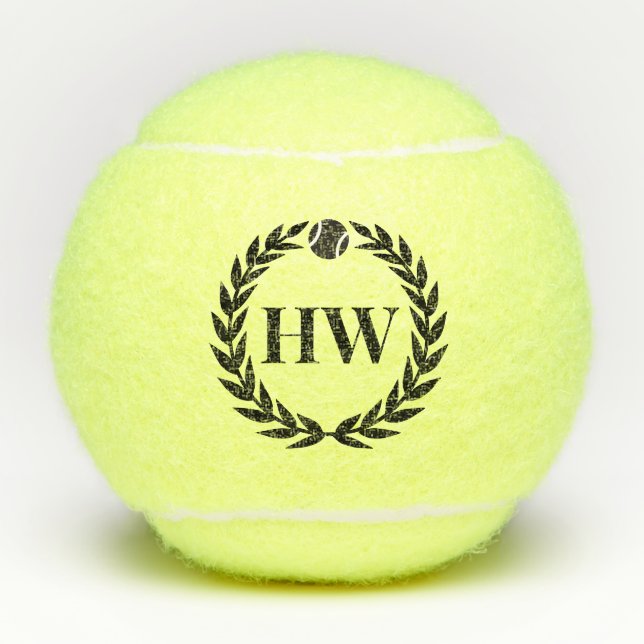 Personalisierte Initialen Laurel Logo Tennisbälle (Vorderseite)