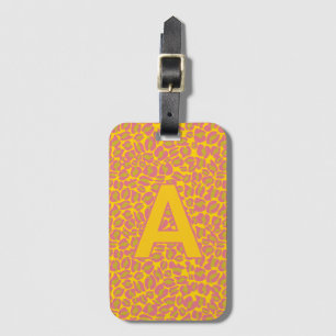 Personalisierte Initialen Leopard-Druck Gepäckanhänger