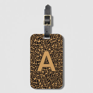 Personalisierte Initialen Leopard-Tierdruck Gepäckanhänger