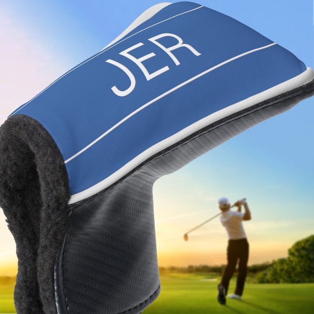 Personalisierte Initialen Mit Monogramm Blue Prote Golf Headcover (Personalized Initials Monogrammed Blue Protective Golf Head Cover)