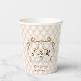 Personalisierte Initialen Pearl Ribbon Paper Cup Pappbecher