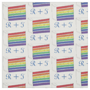 Personalisierte Initialen Rainbow Hochzeitstorte Stoff