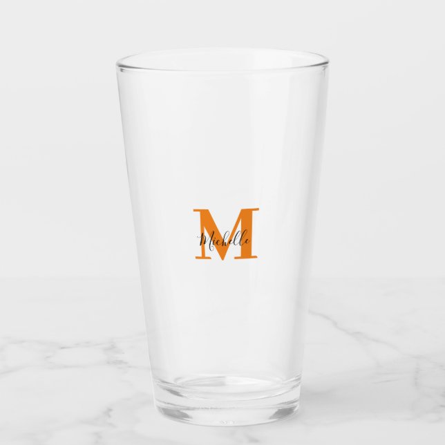 Personalisierte Initialen und Name Monogramm Glas (Vorderseite)