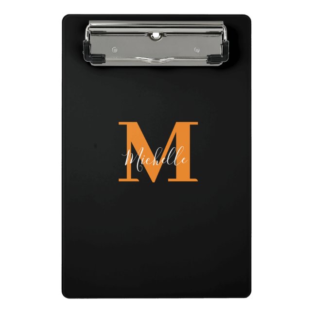 Personalisierte Initialen und Name Monogramm Mini Klemmbrett (Vorderseite)