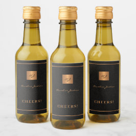 Personalisierte Initialname-Skript für Schwarzes G Weinetikett