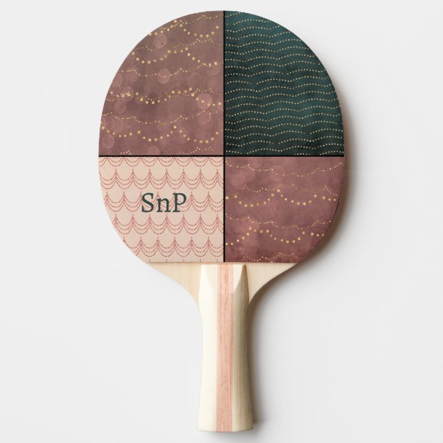 Personalisierte Initials 3-Muster-Design Tischtennis Schläger (Vorderseite)