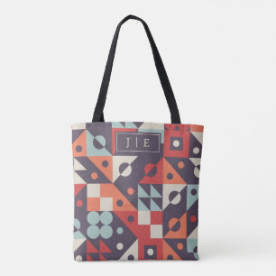 Personalisierte Initials Retro Geometrisches Muste