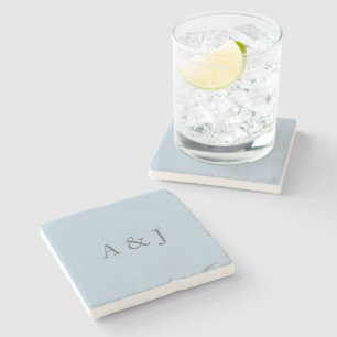 Personalisierte Initials Sky Blue Steinuntersetzer