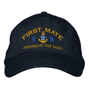 Personalisierte Initialtexte Erste Mate Star Anker Bestickte Kappe