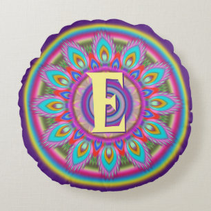 Personalisierte Initialzünder runden Kissen