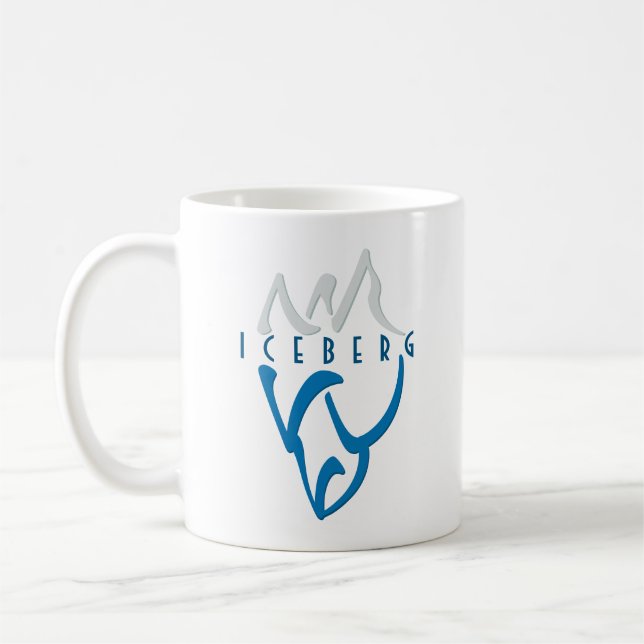Personalisierte Inspiration Iceberg Art Blue Kaffeetasse (Links)