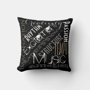 Personalisierte Inspirationsmusik Schwarz, Weiß, G Kissen