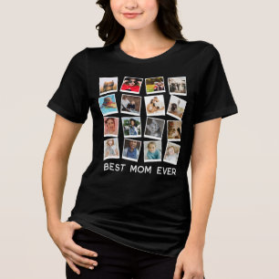 personalisierte Instragram Moderne Foto Collage Tri-Blend Shirt