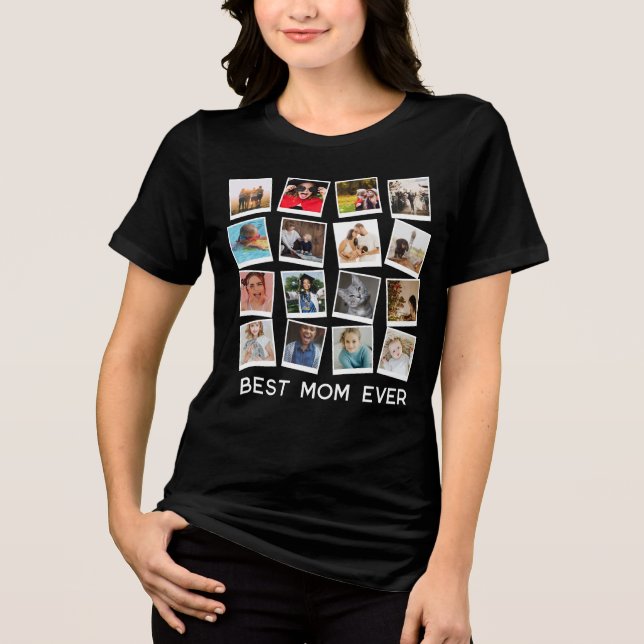 personalisierte Instragram Moderne Foto Collage Tri-Blend Shirt (Vorderseite)