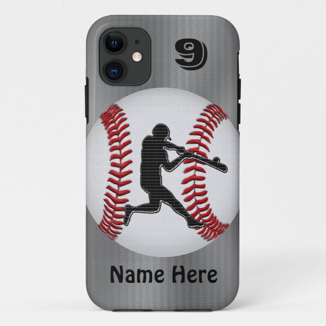 Personalisierte iPhone Baseball-Hüllen NAME NUMMER Case-Mate iPhone Hülle (Rückseite)