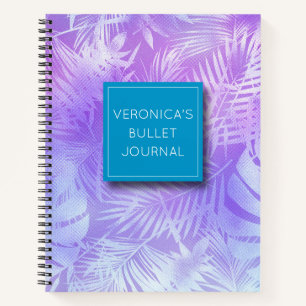 Personalisierte Iridescent Pastel Palm Blätter Bul Notizbuch
