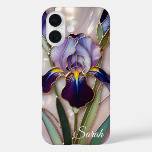 Personalisierte Iris-Blumen-Handyhülle Elegant iPhone 16 Hülle