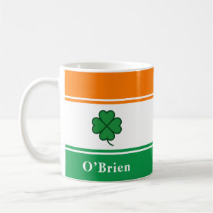 Personalisierte Irische Flagge Kaffeetasse mit Fam