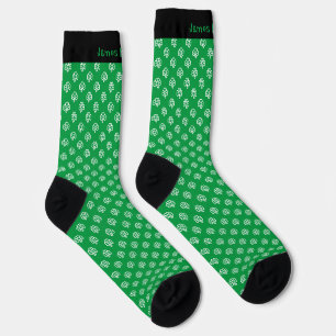 Personalisierte Irische Grüne Kleeblatt-Socken mit Socken