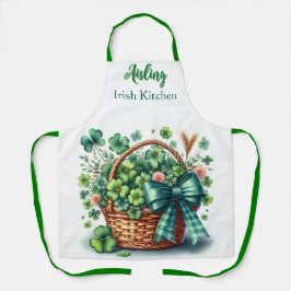Personalisierte irische Kleeblätter Schürze