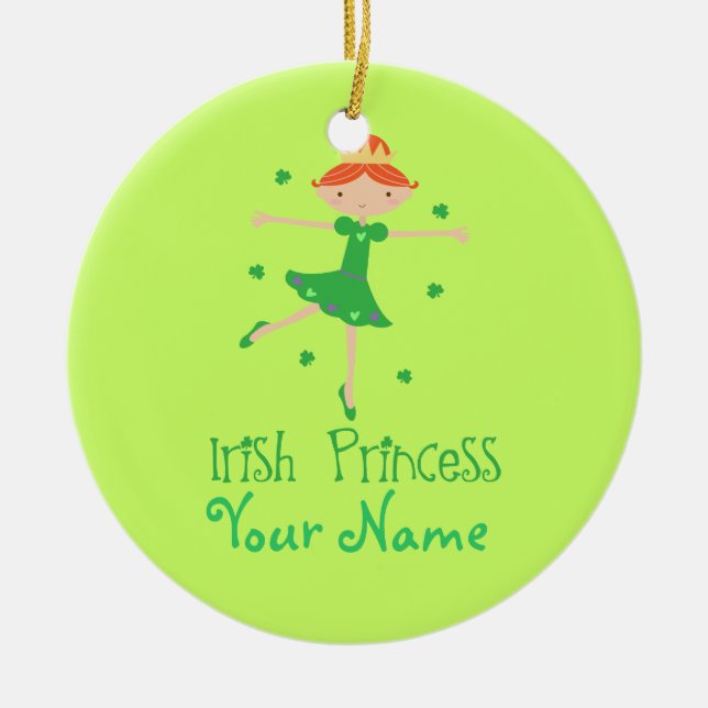 Personalisierte irische Prinzessin Ornament (Vorne)