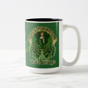 Personalisierte irische Segen St Patrick's Day Tas Zweifarbige Tasse