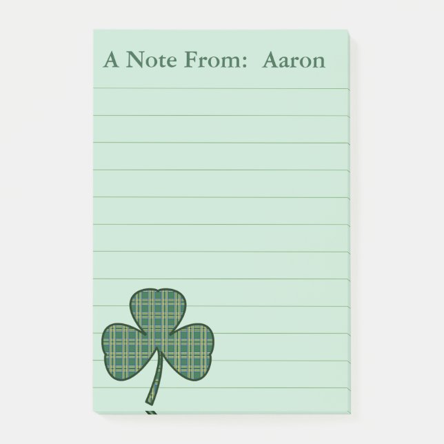Personalisierte irische Shamrock-Post-it-Notes-Ges Post-it Klebezettel (Vorderseite)
