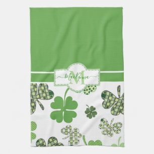 Personalisierte Irish Green Cloud St Patricks Geschirrtuch