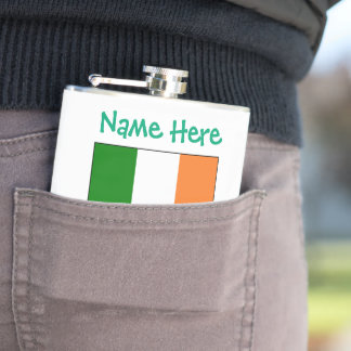 Personalisierte Irland-Flagge-Erbe-Vinylfolie  Flachmann