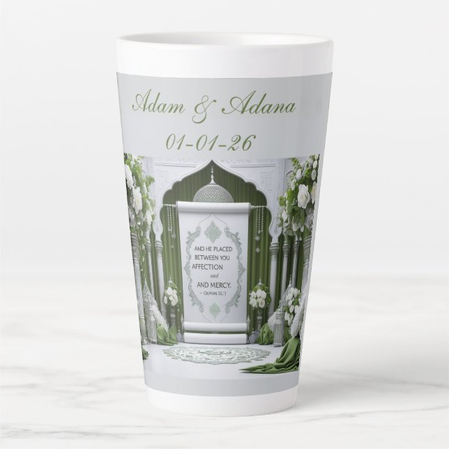 Personalisierte islamische Hochzeit Milchtasse (Vorderseite)