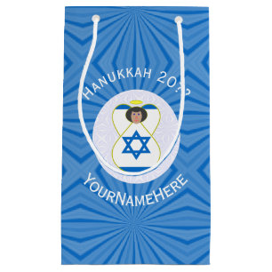 Personalisierte israelische Engel-Hanukkah-Flagge Kleine Geschenktüte
