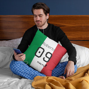 Personalisierte Italien Nationalflaggenfarben Fußb Kissen