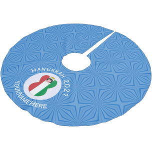 Personalisierte italienische Engel-Flagge Chanukka Polyester Weihnachtsbaumdecke