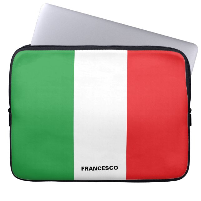 Personalisierte italienische Flagge Laptopschutzhülle (Vorderseite)